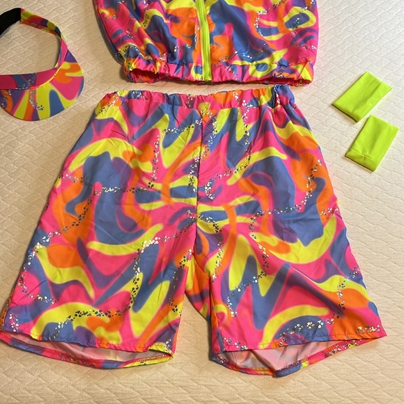 Barbie movie Skating Ken outfit with accessories, neon pink/yellow/blue adult S - Picture 2 of 8